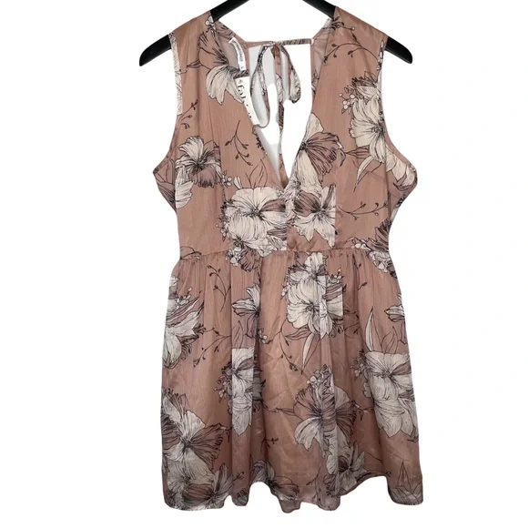 FAB’RIK Toby Heart Ginger Summer Romance Floral Dress Sleeveless Backless Large - Picture 1 of 5